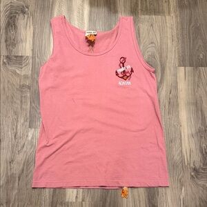 🐟 Piraña Joe Roatan Honduras Pink Graphic Tank Top NWT